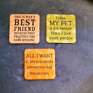 2/$12 TRIO of Funny Dog  Lover Magnets